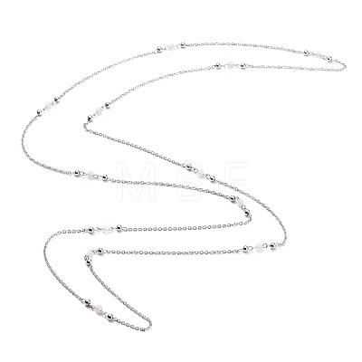 304 Stainless Steel Beaded Necklaces NJEW-H210-K-P-1