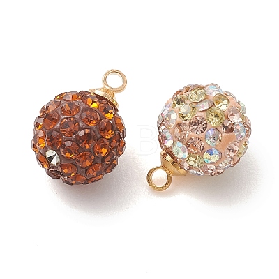 Glass Rhinestone Clay Pave Pendants PALLOY-JF05208-1