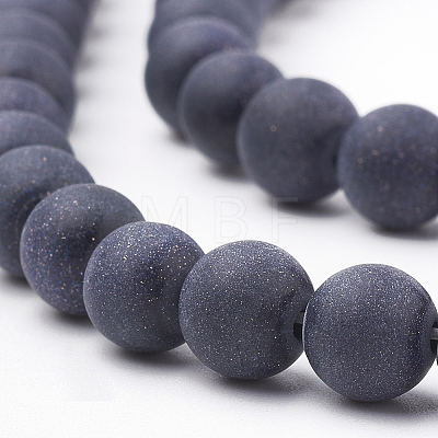 Synthetic Blue Goldstone Beads Strands G-T106-006A-1