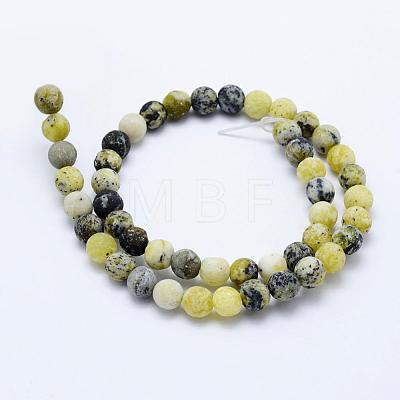 Natural Yellow Turquoise(Jasper) Beads Strands G-F518-25-8mm-1
