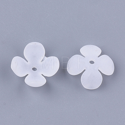 4-Petal Transparent Acrylic Bead Caps X-FACR-T001-14-1