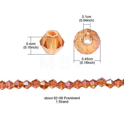 Transparent Electroplate Glass Bead Strands EGLA-YW0001-50B-1