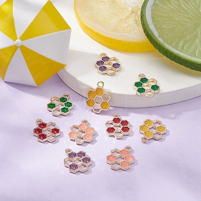 20Pcs 5 Colors Alloy Enamel Pendants ENAM-YW0002-83-1