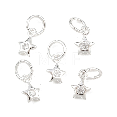 925 Sterling Silver Pave Clear Cubic Zirconia Charms STER-A049-08D-S-1