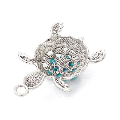 Synthetic Turquoise & Acrylic Beaded Flower Sea Animal Pendants PALLOY-JF03830-1