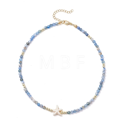 5Pcs 5 Colors Summer Beach Natural Amethyst & Green Aventurine & Dyed Agate Round Beaded Necklaces NJEW-JN05262-1