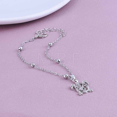 Summer Beach Alloy Hollow Sea Turtle Charm Satellite Chain Anklets for Women FS-WGD5AB4-01-1