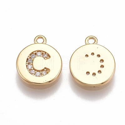 Brass Cubic Zirconia Charms KK-T038-194G-C-1