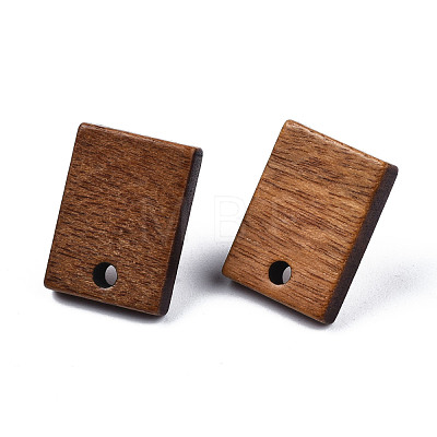 Walnut Wood Stud Earring Findings MAK-N032-018-1