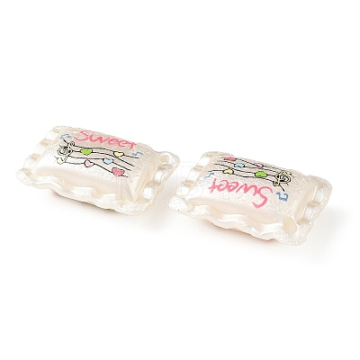 Printed Opaque Acrylic Beads OACR-B054-01F-1