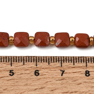 Natural Red Jasper Beads Strands GG-CBA96AE-A01-6x6mm-1