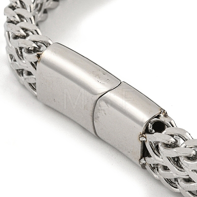 Tarnish Resistant 201 Stainless Steel Wheat Chain Bracelets with Magnetic Clasps for Women and Men BJEW-F473-06P-03-1