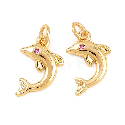Brass Micro Pave Cubic Zirconia Charms KK-F927-13A-02G-1