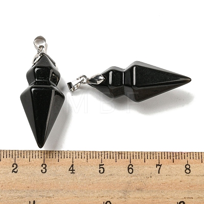 Natural Obsidian Pointed Pendants G-F766-08AS-05-1