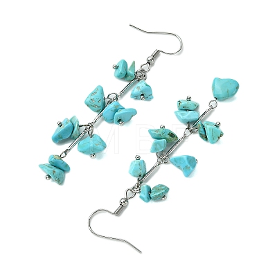 Synthetic Turquoise Dangle Earrings for Women EJEW-TA00553-03-1