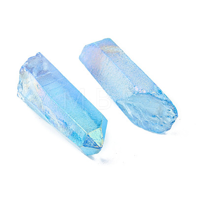 Dyed Nuggets Natural Electroplated Crystal Pendants G-A144-10E-1