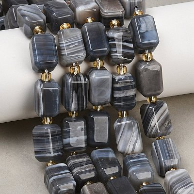 Natural Botswana Agate Beads Strands G-P611-A01-02-1