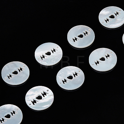  10Pcs Natural White Shell Connector Charms SSHEL-NB0001-37-1