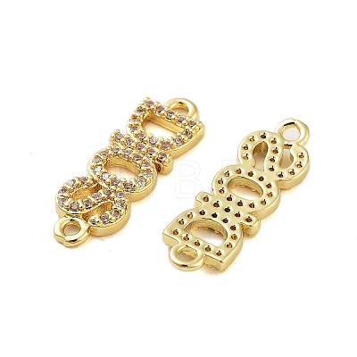 Rack Plating Brass Cubic Zirconia DIOS Links Connector Charms KK-S379-22G-1