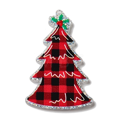 Christmas Tree Acrylic Pendants OACR-L018-01C-1