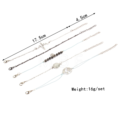 Alloy Bracelets Sets BJEW-L629-05P-1