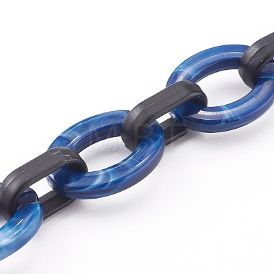 Imitation Gemstone Style & Opaque Spray Painted Acrylic Cable Chains AJEW-JB00910-05-1