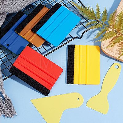 Olycraft 12Pcs 6 Style Plastic Squeegee & Putty Knife Set TOOL-OC0001-49-1