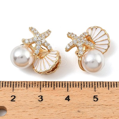 Brass Micro Pave Cubic Zirconia Beads KK-C155-28G-02-1