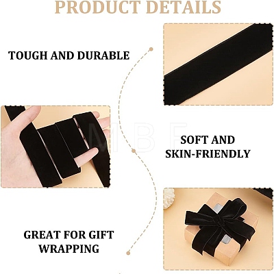 80 Yards Single Face Velvet Ribbon OCOR-WH0078-79C-1