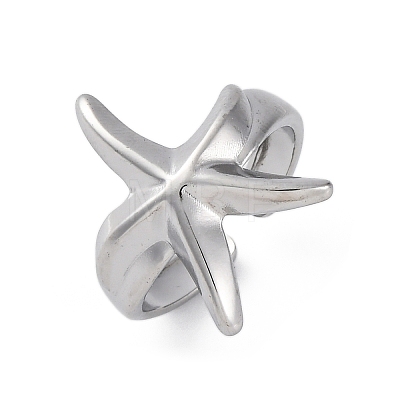 Stafish 304 Stainless Steel Open Cuff Rings for Women RJEW-F174-01P-1