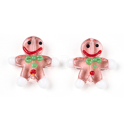 Gingerbread Man Handmade Lampwork Beads LAMP-G150-04F-1