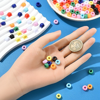 200Pcs 10 Colors Opaque Plastic Beads KY-YW0001-86-1
