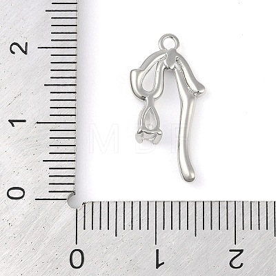 Brass Micro Pave Clear Cubic Zirconia Pendants KK-L219-08P-1