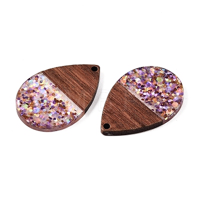 Epoxy Resin & Walnut Wood Pendants RESI-T057-11C-1