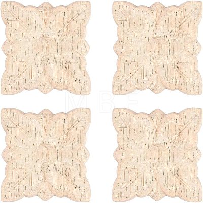 Olycraft Rubber Wood Carved Onlay Applique Craft AJEW-OC0001-46-1