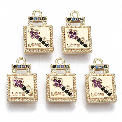 Brass Micro Pave Cubic Zirconia Charms KK-R112-070-NF-1