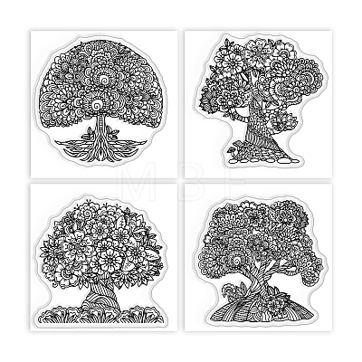 4Pcs 4 Styles PVC Stamp DIY-WH0487-0097-1