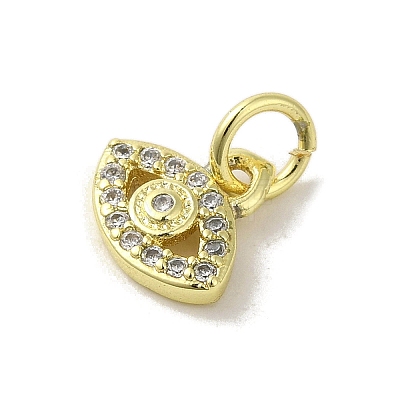 Brass Micro Pave Cubic Zirconia Charms KK-M283-19B-01-1