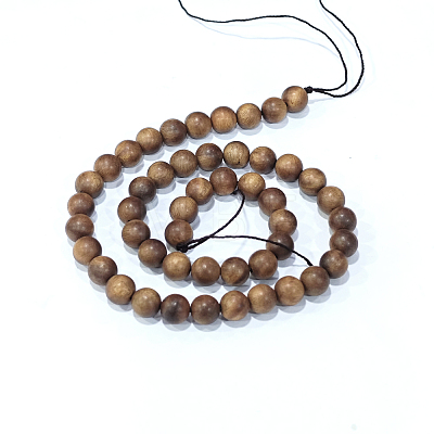 Natural Sandalwood Beads Strands X-WOOD-F008-02-B-1