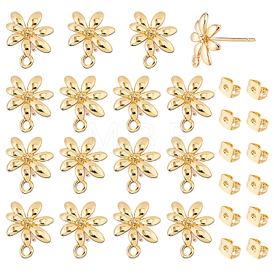 16Pcs Brass Stud Earrings Findings KK-DC0005-20-1