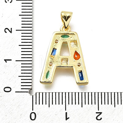 Brass Micro Pave Clear Cubic Zirconia Pendants KK-G521-01G-A-01-1