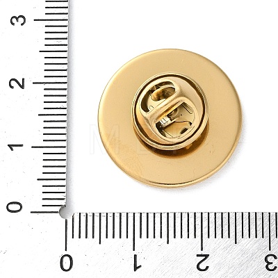 304 Stainless Steel Flat Round Brooch Brooch Base Settings STAS-S172-10B-G-1