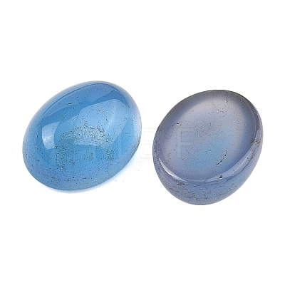Natural Blue Agate Cabochons G-G350-06A-1