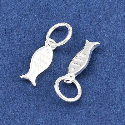 925 Sterling Silver Fish Charms STER-A049-01A-S-1