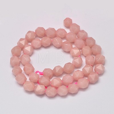 Faceted Natural Pink Opal Beads Strands G-K066-04-8mm-1