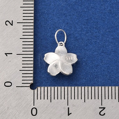 925 Sterling Silver White Enamel Flower Charms STER-D304-03S-1