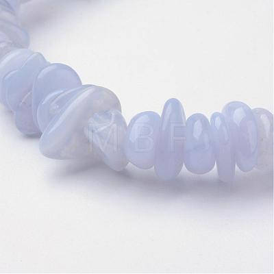 Natural  Blue Lace Agate Beaded Stretch Bracelets BJEW-JB02683-01-1