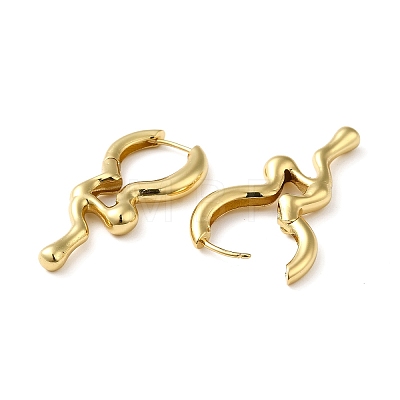 Rack Plating Brass Melting Drop Hoop Earrings for Women X-EJEW-Z019-19G-1