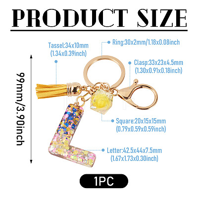 Alloy Resin Polygon Keychains KEYC-TADJ0002-03G-L-1
