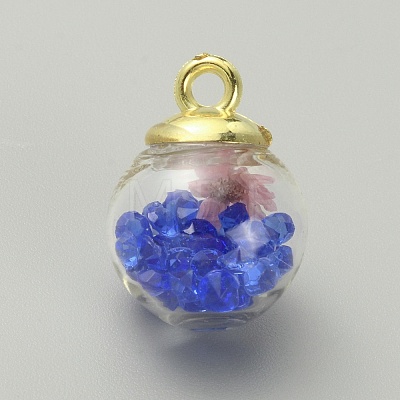 Transparent Glass Globe Pendants GLAA-TAC0005-002E-1